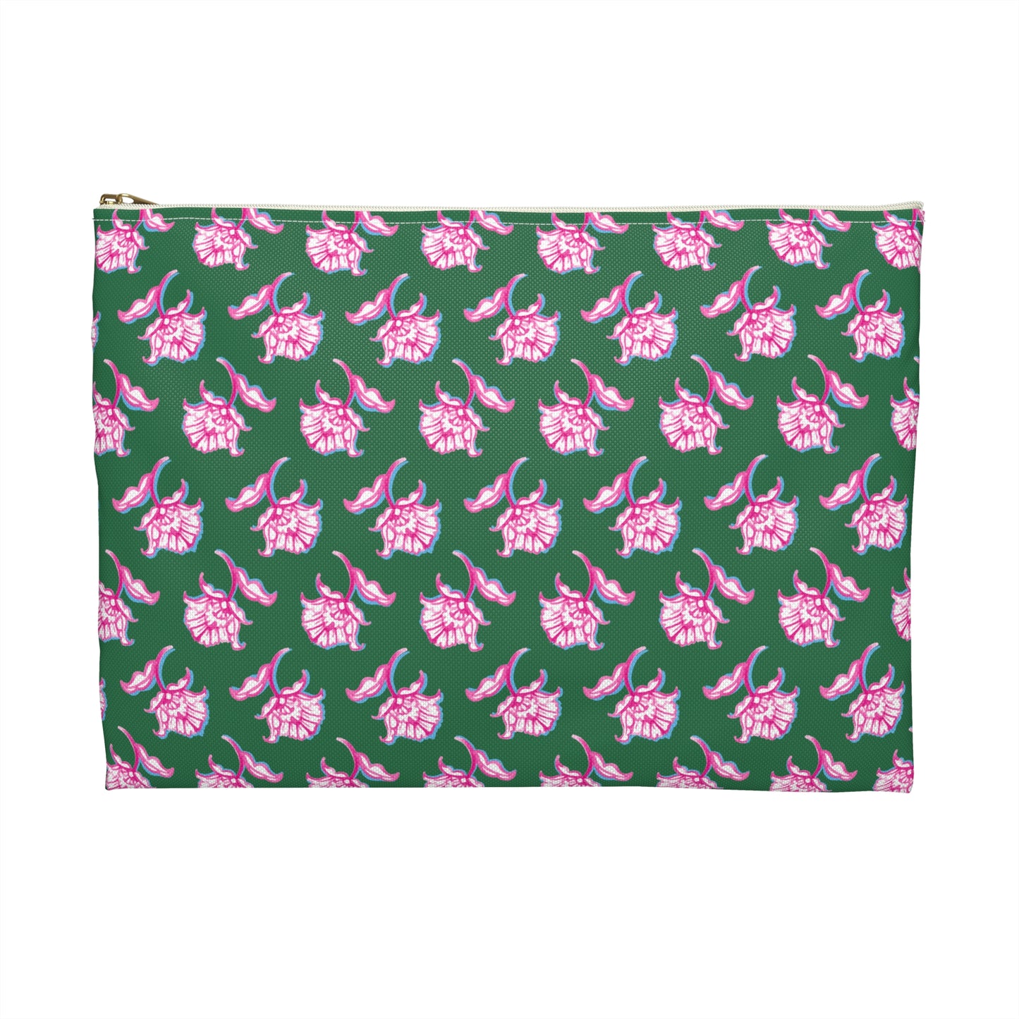 Watercolor Woodblock Zip Pouch