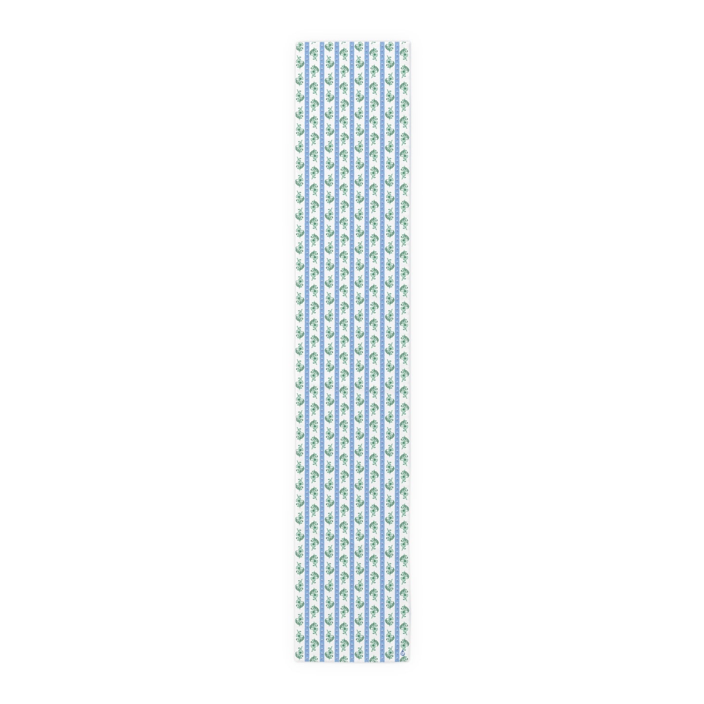 Watercolor Woodblock Striped Patterned Table Runner 16x90 in Peony and Sherbert