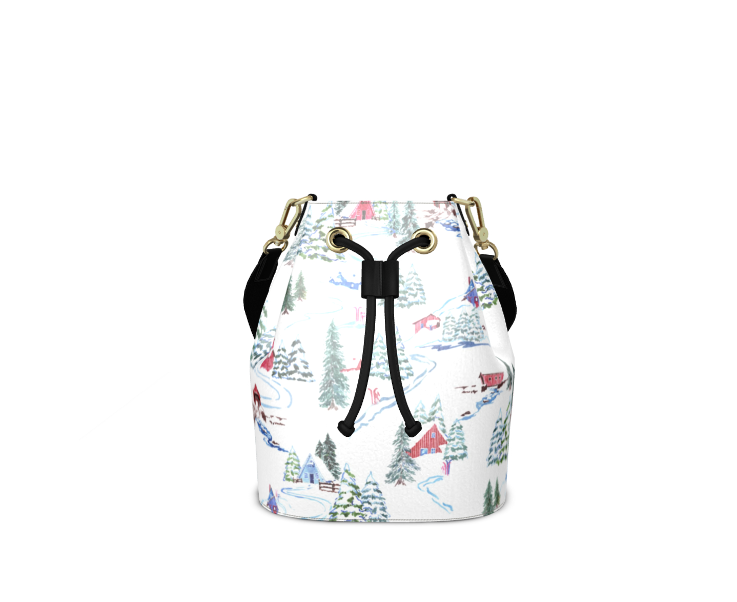 Ski Chalet Leather Bucket Bag