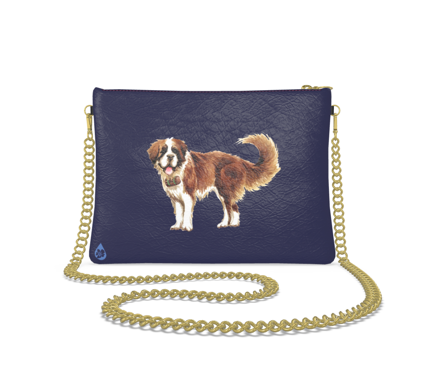 Snow Dog Leather Crossbody Bag