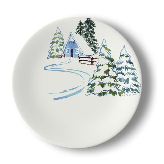 Ski Chalet Bone China Salad Plates