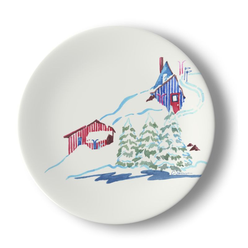 Ski Chalet Bone China Salad Plates