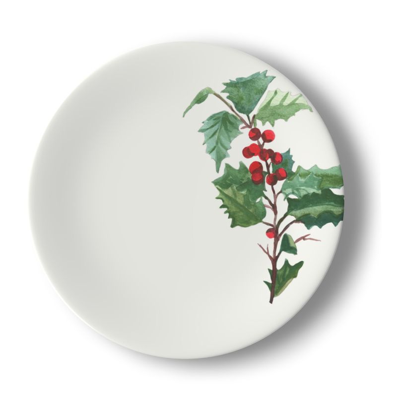 Winter Berries Bone China Salad Plate Set (8)