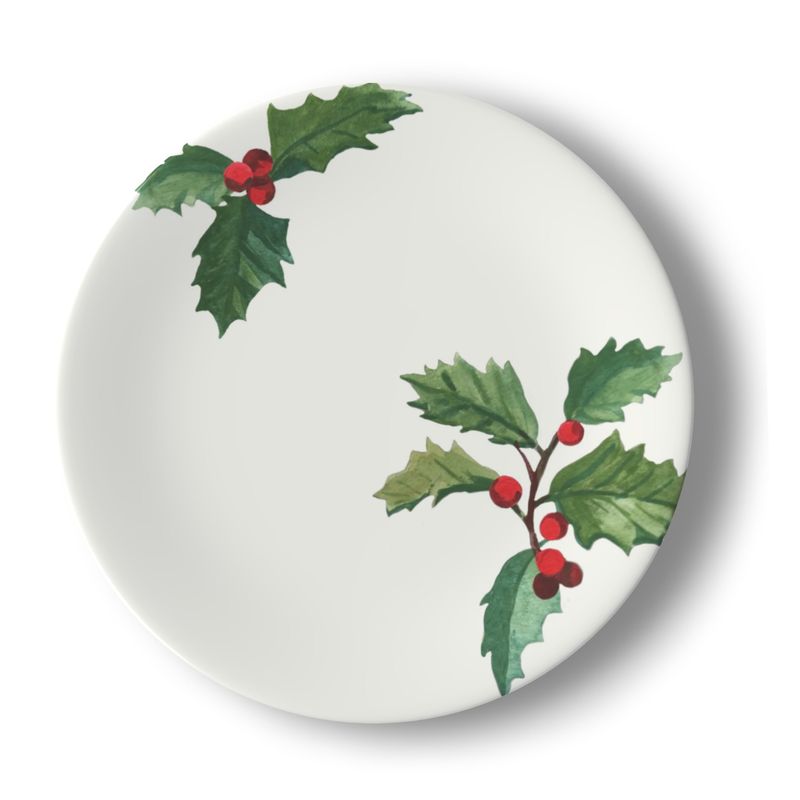 Winter Berries Bone China Salad Plate Set (8)