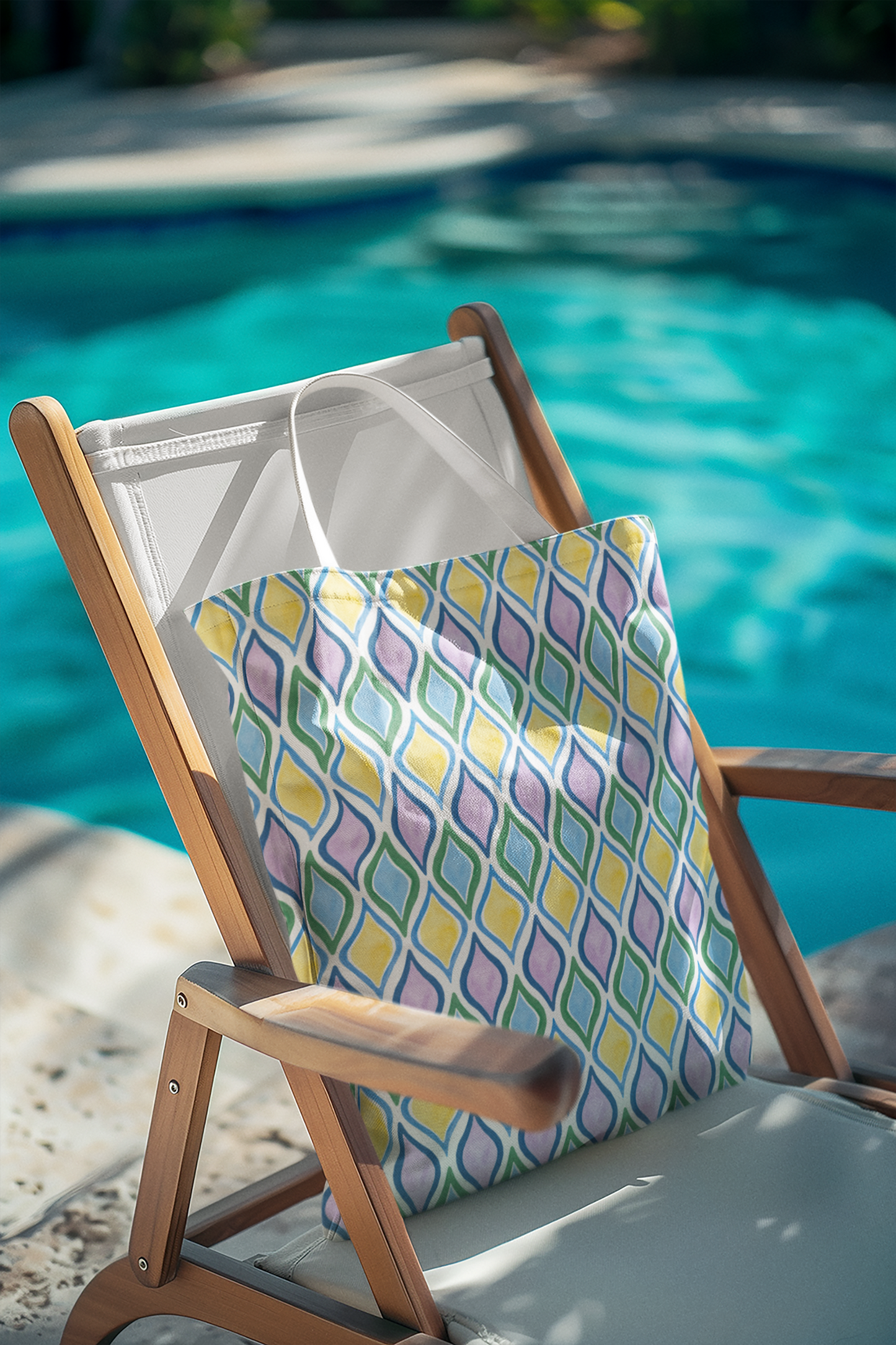Painted Geo Canvas Tote Bag