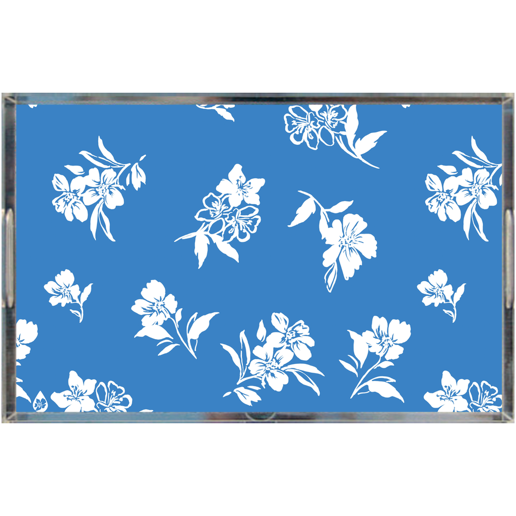 Inky Floral Lucite Tray