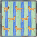 Good Dog Painted Stripe Lucite Tray