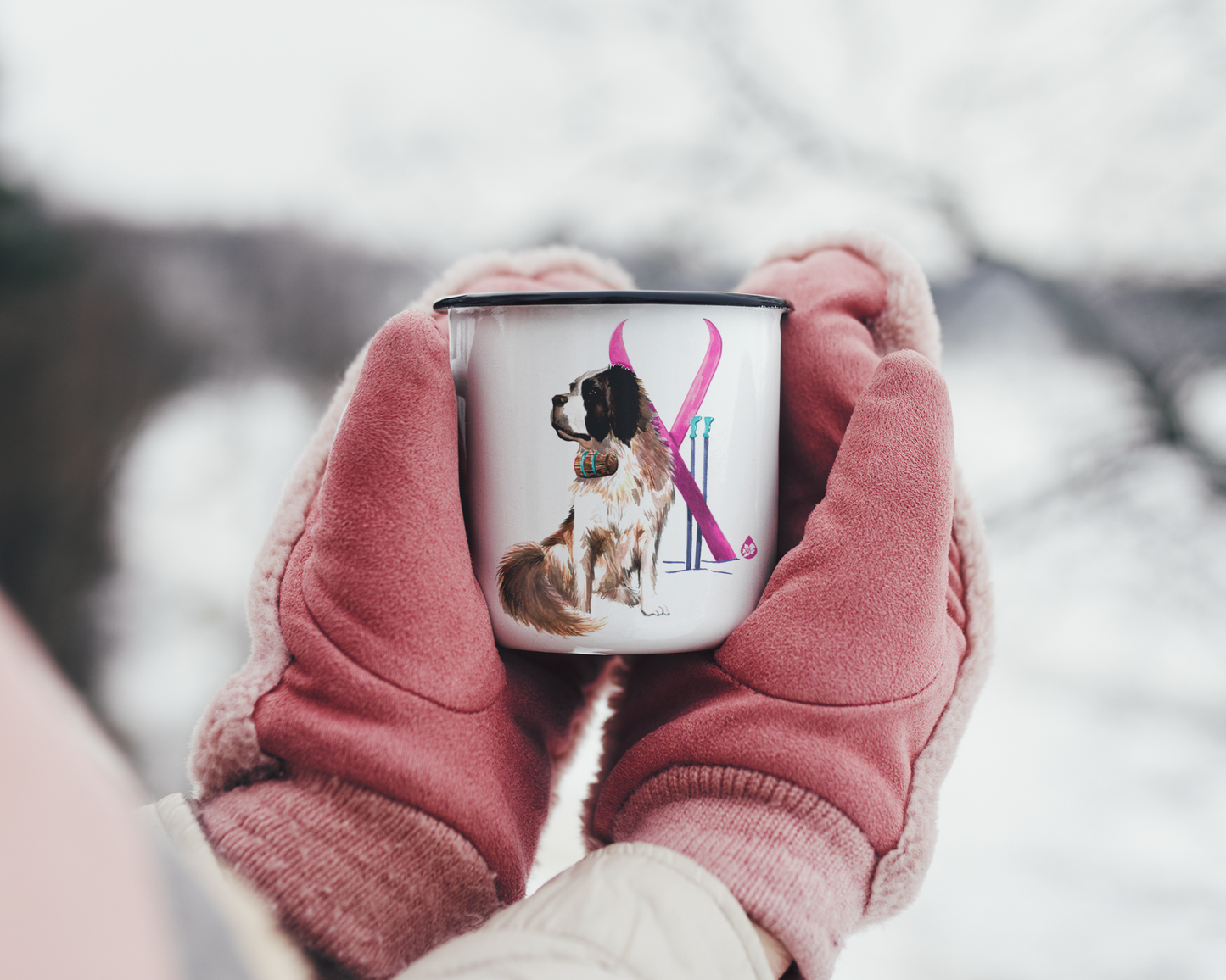 Snow Dog Enamel Camp Cup