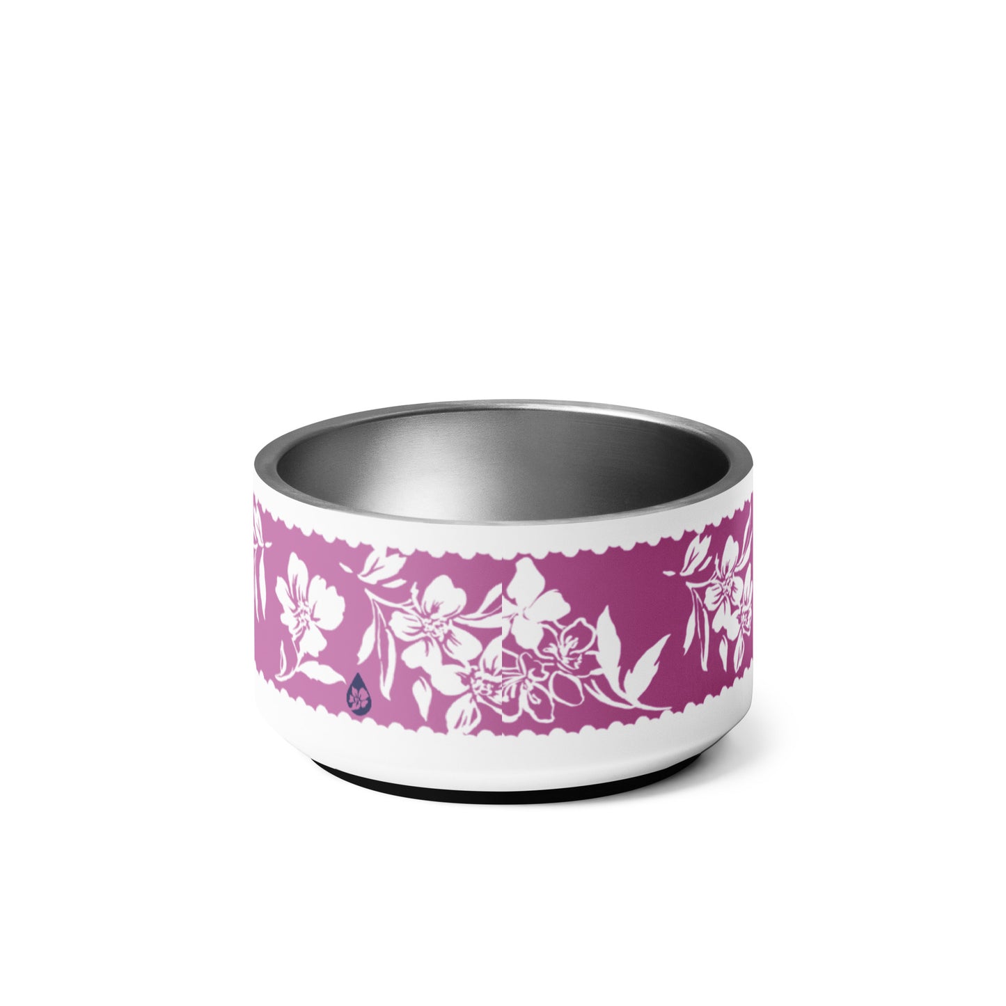 Inky Floral Border Pet bowl