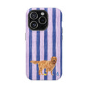 Good Dog Purple and Blue Striped Phone Case Iphone 15 Pro