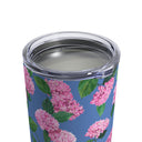 Hydrangea Tumbler in Cloudless Clear Lid Top View