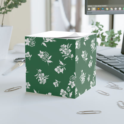 Inky Floral Note Cube
