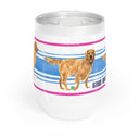 Good Dog Wine Tumbler with Blue and Pink Stripe 