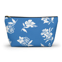 Front View Inky Floral TBottom Pouch in Cloudless black zipper size small