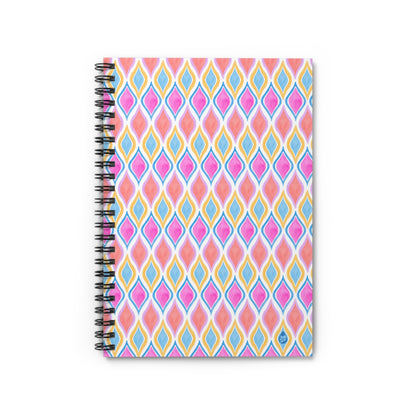 Painted Geo Spiral Notebook - Ruled Lines for Creative Minds