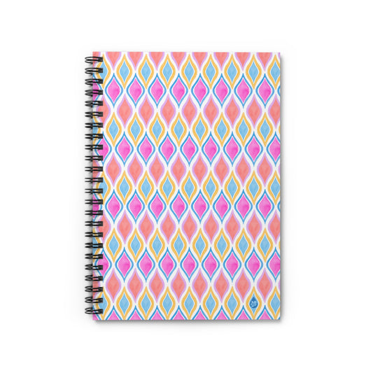 Painted Geo Spiral Notebook - Ruled Lines for Creative Minds