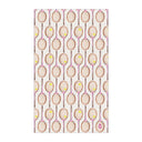 Front flat view of Topspin Tennis print kitchen towel in Pink