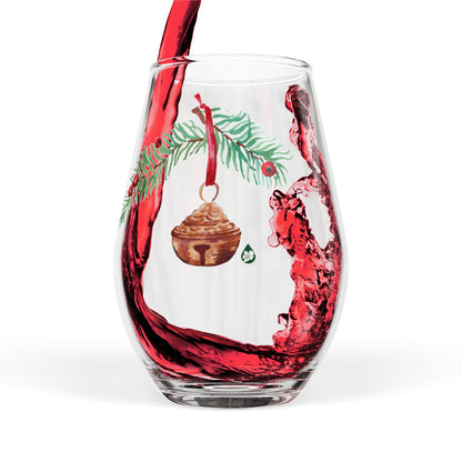Winter Bells Stemless Wine Glass