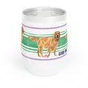 Good Dog Wine Tumbler with Green and purple Stripe