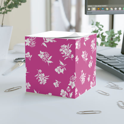 Inky Floral Note Cube