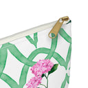 Close up image of gold zipper on pouch