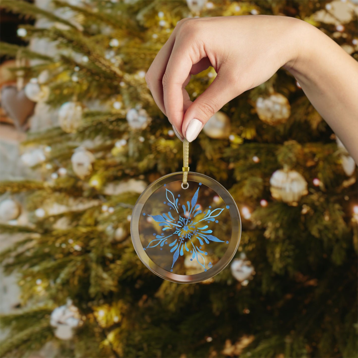 Freeze The Day Snowflake Glass Ornament