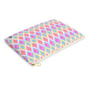 Painted Geo Flat Travel Pouch Top View in Multi Colored Warm Tones 
