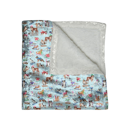 Chalet Dogs Velvet Throw Blanket