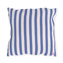 Cloudless Blue and Peony Pink Prep Stripe Outdoor Pillow Back Side