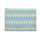 Painted Geo Flat Travel Pouch Front View in Multi Colored Cool Tones