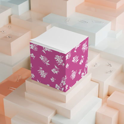 Inky Floral Note Cube