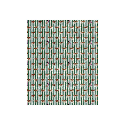 Snow Dog Prep Stripe Velvet Blanket