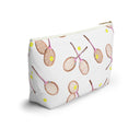 Side Front view of Match Point Tennis Travel Pouch in Peony Size Small