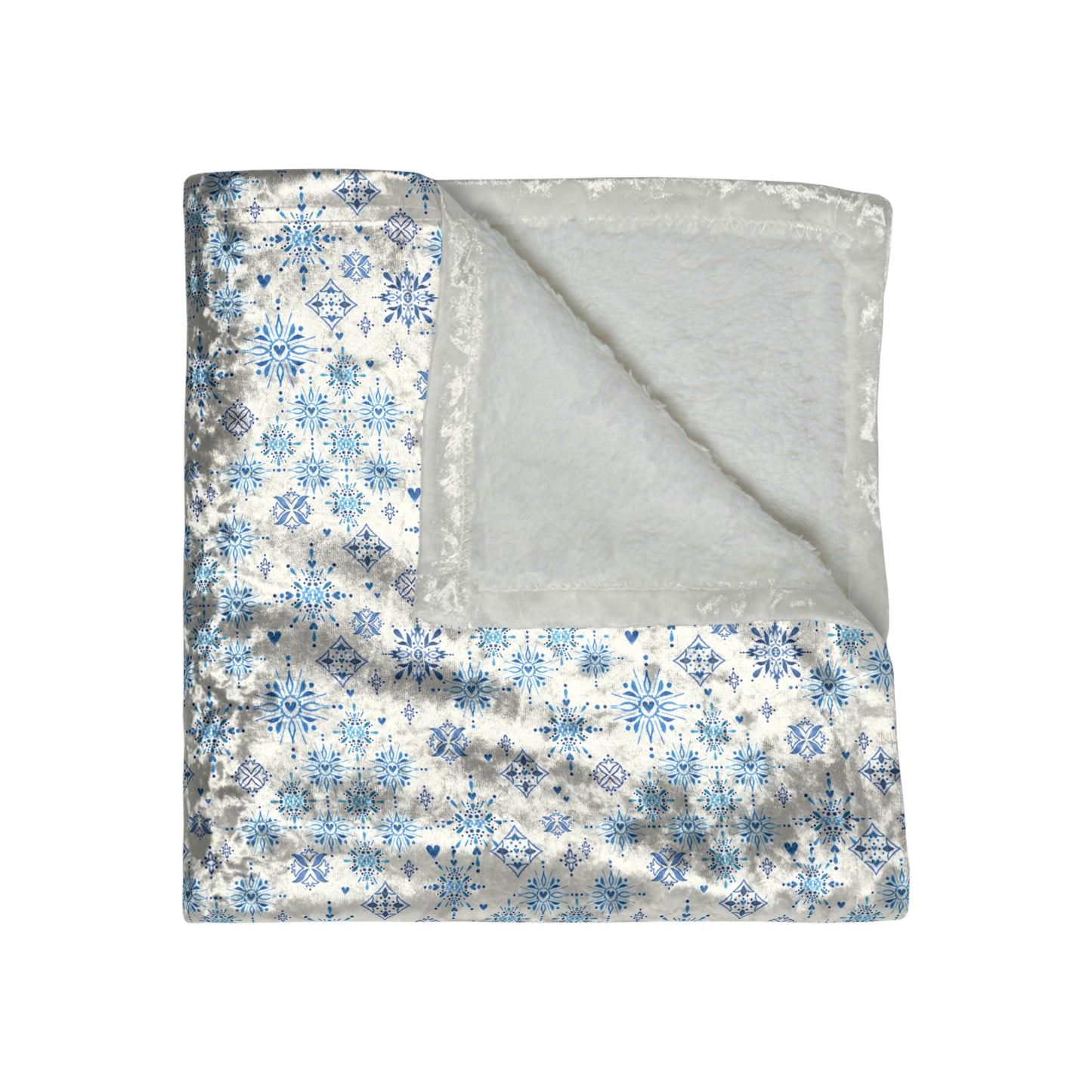 Snowbound Patchwork Velvet Sherpa Blanket