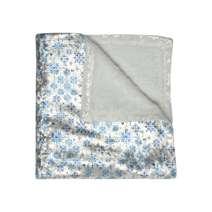 Snowbound Patchwork Velvet Sherpa Blanket