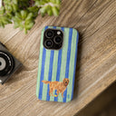 Good Dog Green and Blue Striped Phone Case Iphone 15 Pro