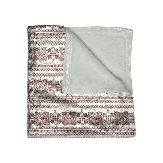 Après Alpine Fair Isle Velvet Sherpa Blanket