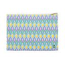 Painted Geo Flat Travel Pouch Back View in Multi Colored Cool Tones