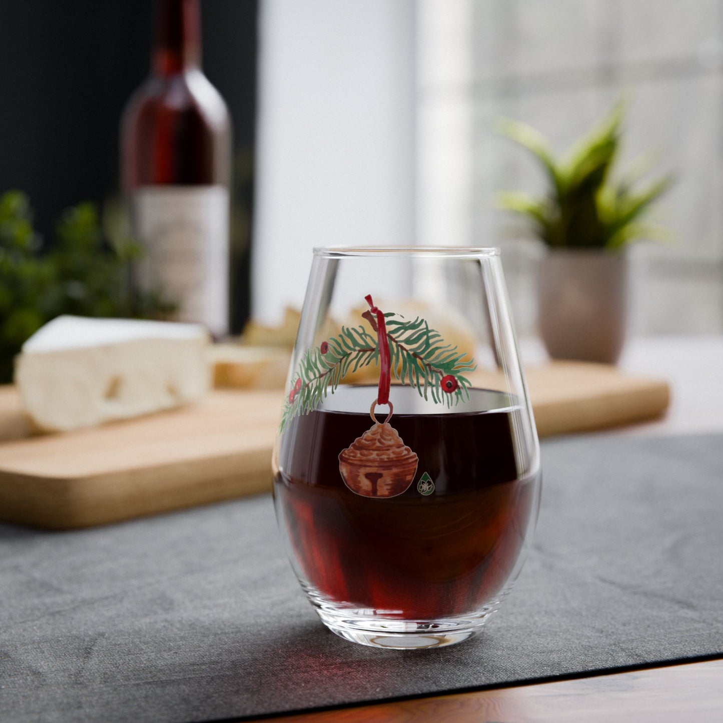 Winter Bells Stemless Wine Glass