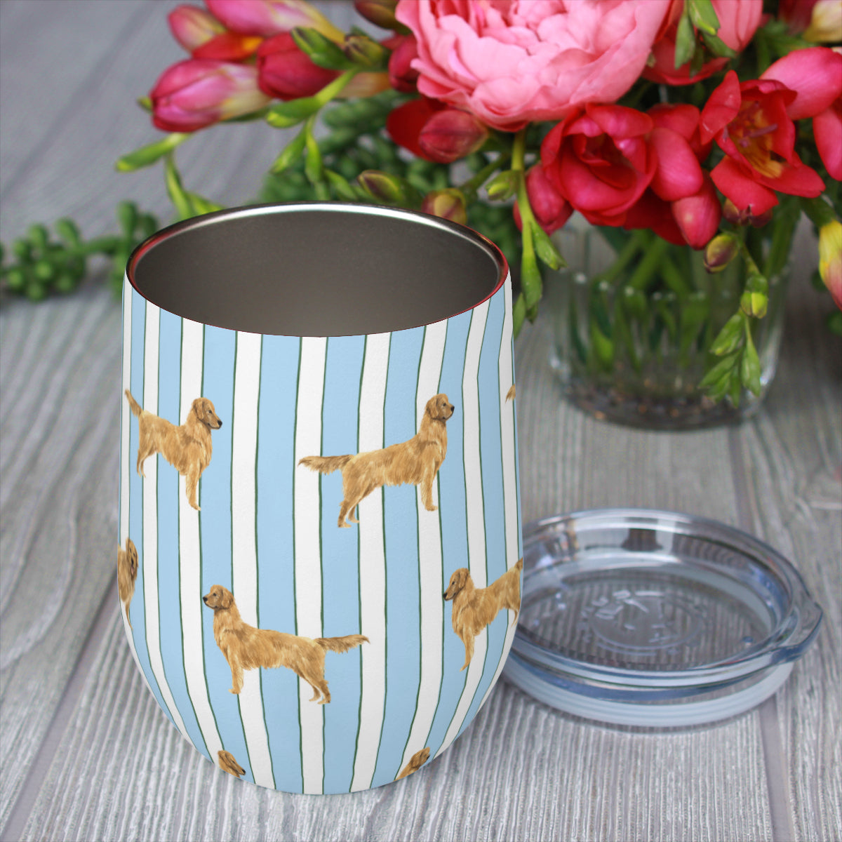 Good Dog Prep Stripe Wine Tumbler