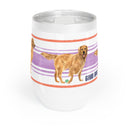 Good Dog Wine Tumbler with Purple and Orange Stripe
