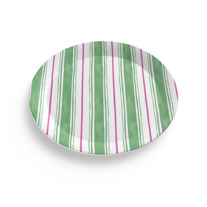 Painted Stripe Melamine Plate Set