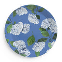 Melamine plate with hydrangea pattern