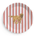 Melamine plate with Good Dog Illustration on Prep Stripe Pattern