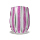 Painted Stripe Stemless Crystal Wine Glass