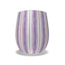 Painted Stripe Stemless Crystal Wine Glass