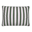 Back of striped lumbar pillow