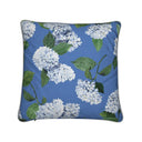 Back View of Hydrangea Feather FIll Pillow in Cloudless Sky Blue
