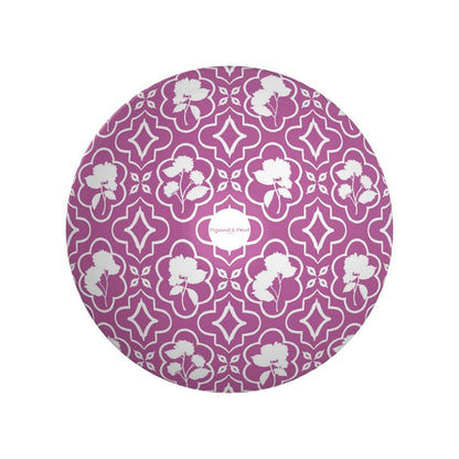 Shadow Garden Trellis Decorative Bowl in Peony Pink Bottom View