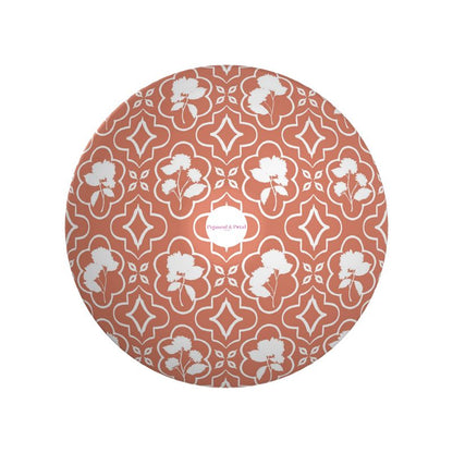 Shadow Garden Trellis Decorative Bowl in Sherbert Orange Bottom View